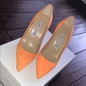 Brand New Manolo Blahnik Neon Orange size 6 NWT